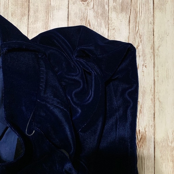 Elie Tahari Midnight Deep Blue Velvet Alana Pants - Picture 5 of 8